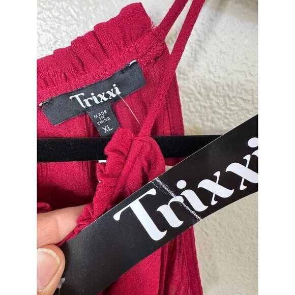 NWT-Trixxi Women's Red Dress size x-Large sleeveless pull on polyester - Picture 3 of 7